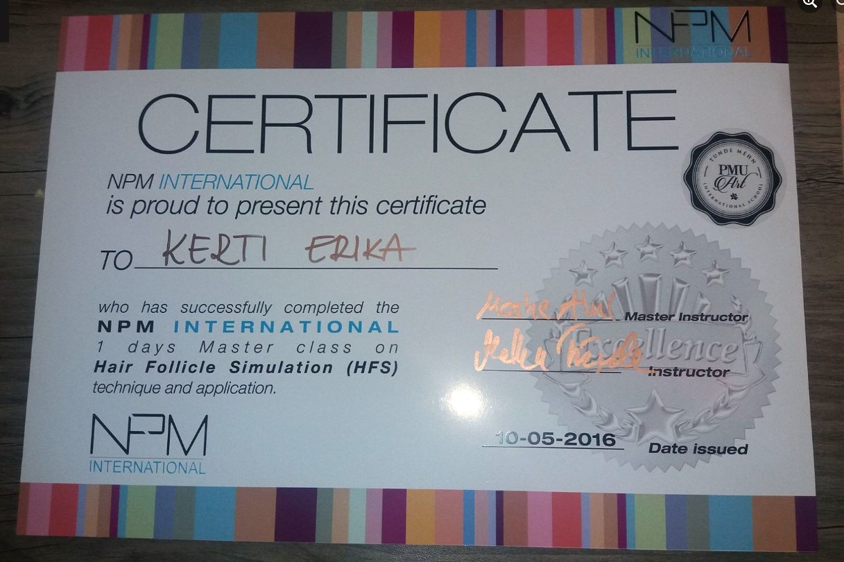 Hajtetovalas kepzes oklevel